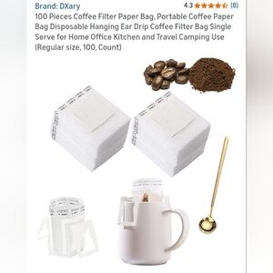 200- Portable Coffee Filter Bags + SUS 304 (Japan) SpoonHanging Ear Drip Bags
